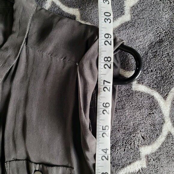 Anthropologie Yellow is Gold 100% Silk Dress Womens Sz Small Gray Mini Cut Out - Picture 6 of 7